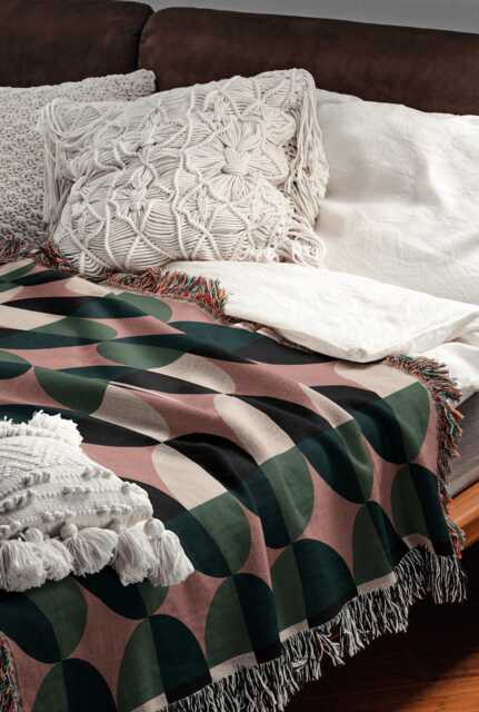 Retro Garden Woven Throw Blanket - image 1