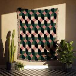 Retro Garden Woven Throw Blanket - thumbnail 3