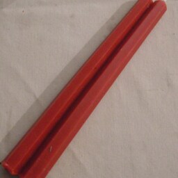 Pair Beeswax Hexagonal Scarlet Red Taper Candles Hand Crafted By The Beekeeper - thumbnail 2