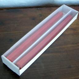 Pair Beeswax Hexagonal Scarlet Red Taper Candles Hand Crafted By The Beekeeper - thumbnail 3