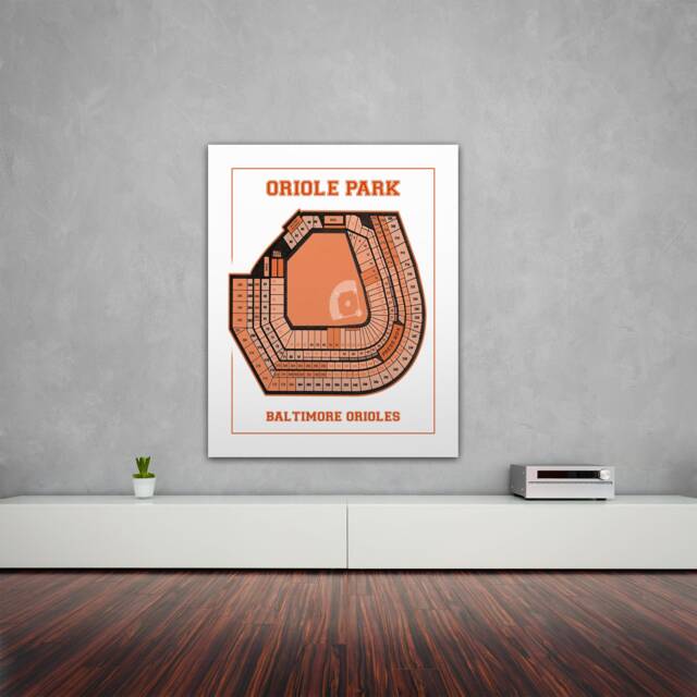 Vintage Baltimore Orioles Park Seating Chart Print Baseball Art - image 1