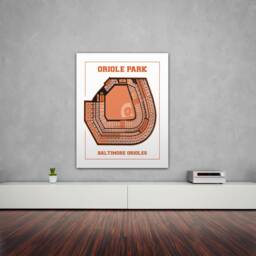 Vintage Baltimore Orioles Park Seating Chart Print Baseball Art - thumbnail 1