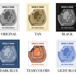 Vintage Baltimore Orioles Park Seating Chart Print Baseball Art - thumbnail 3