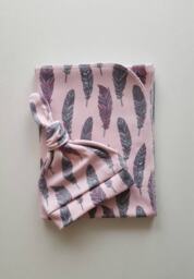 Feather Swaddle Blanket & Newborn Hat Set. Take Home Pink Feathers Swaddle. Baby Shower Gift. Photo Prop. Ready To Ship