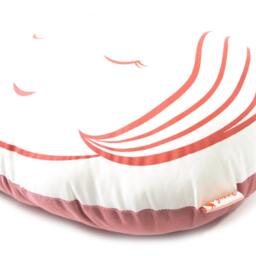 Limited Edition Girl Face Plush Pillow in Coral Pink Print - thumbnail 3
