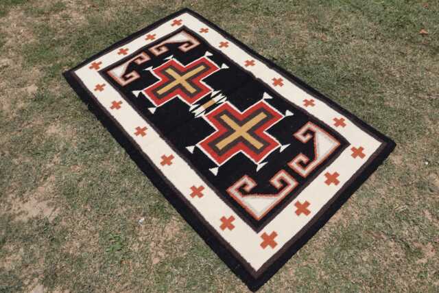 Navajo Runner Rug Hand Woven Southwestern Native American Tribal Style Wool Transitional Area Rug, 3' X 10' Black White Kilim - image 1