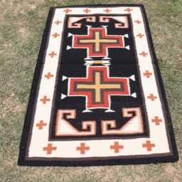 Navajo Runner Rug Hand Woven Southwestern Native American Tribal Style Wool Transitional Area Rug, 3' X 10' Black White Kilim - thumbnail 4
