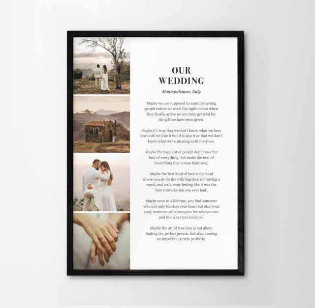 Custom Photo Poem Print. Personalised Wall Decor, Wedding Keepsake. Anniversary Framed Gift. Use Your Own Words & Photos - image 1