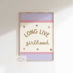 Long Live Girlhood Bright Pastel Print For Girls Bedroom, Nursery Or Playroom - Only - thumbnail 2