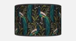 Handmade Peacock-Inspired Pendant Lamp Shade - Black, Turquoise & Teal, Elegant Lighting For Modern Spaces - thumbnail 1