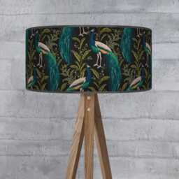 Handmade Peacock-Inspired Pendant Lamp Shade - Black, Turquoise & Teal, Elegant Lighting For Modern Spaces - thumbnail 3