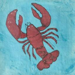 Hand Dyed Lobster Pillow Cover Batik Cotton, 18 - thumbnail 2