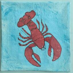 Hand Dyed Lobster Pillow Cover Batik Cotton, 18 - thumbnail 4