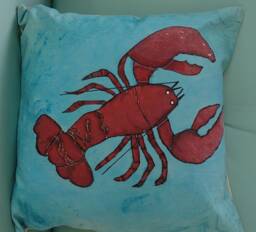 Hand Dyed Lobster Pillow Cover Batik Cotton, 18 - thumbnail 1