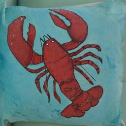 Hand Dyed Lobster Pillow Cover Batik Cotton, 18 - thumbnail 3