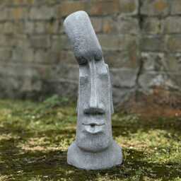 Concrete Moai Face Sculpture Stone Easter Island Head Figurine Handmade Abstract Ornament Outdoor Garden Statue Cement Gift - thumbnail 1