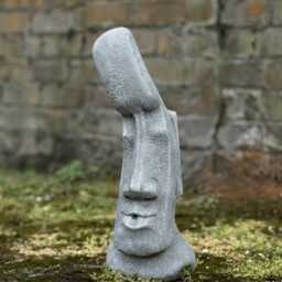 Concrete Moai Face Sculpture Stone Easter Island Head Figurine Handmade Abstract Ornament Outdoor Garden Statue Cement Gift - thumbnail 4