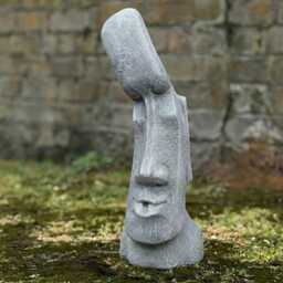 Concrete Moai Face Sculpture Stone Easter Island Head Figurine Handmade Abstract Ornament Outdoor Garden Statue Cement Gift - thumbnail 3