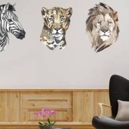 Watercolour Jungle Trio Wall Sticker Pack, Stickers, Safari Room Decor, Zebra - thumbnail 3