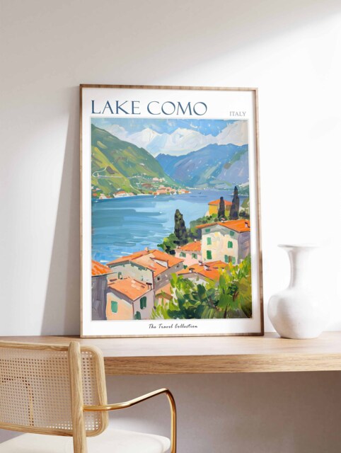 lake como italy travel poster art print (digital... Lake Como Italy Travel Poster Azure Waters Art Print by Etsy | ufurnish.com