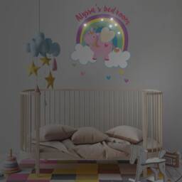 Personalised Flying Unicorn & Rainbow Wall Sticker, Decal, Room Decor, Decal - thumbnail 1