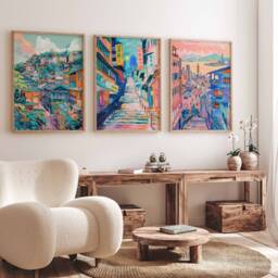 Set Of 3 Taipei Poster Set, Travel Prints, Taiwan Art, Decor, Taiwanese Gift, Oriental Wall Art - thumbnail 3