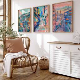 Set Of 3 Taipei Poster Set, Travel Prints, Taiwan Art, Decor, Taiwanese Gift, Oriental Wall Art - thumbnail 4