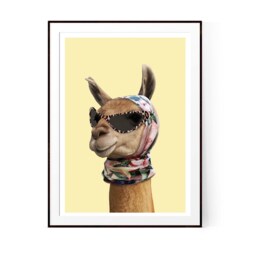 Fashion Llama Art Print, Poster Art, Quirky Poster, Creative Decor, Simple Minimalism Wall 172 - thumbnail 2