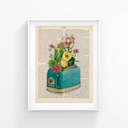 Retro Toaster Print, Chef Print, Restaurant Decor, Kitchen Decorative Art, Illustration, Wall 162 - thumbnail 2