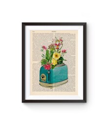 Retro Toaster Print, Chef Print, Restaurant Decor, Kitchen Decorative Art, Illustration, Wall 162 - thumbnail 1