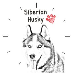 Siberian Husky, Free Standing Mdf Floor Clock With An Image Of A Dog - thumbnail 2