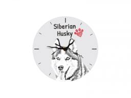Siberian Husky, Free Standing Mdf Floor Clock With An Image Of A Dog - thumbnail 1