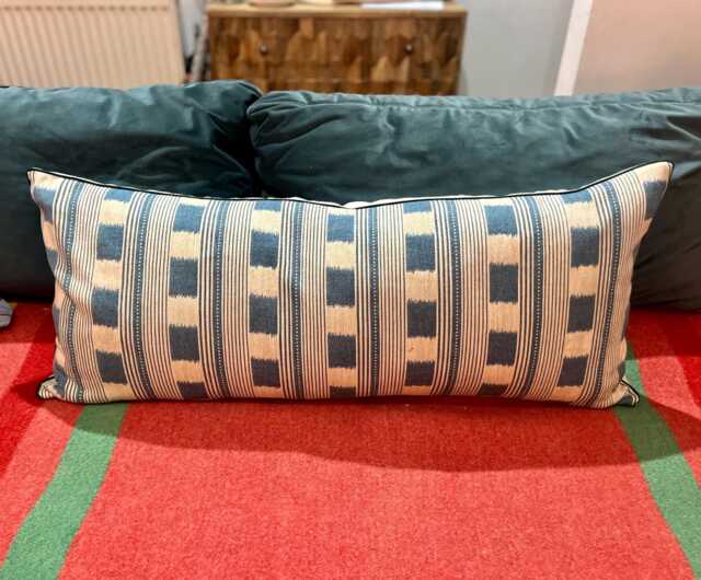 Large Christopher Farr Cloth Piped Lumbar Cushions in Lost & Found - image 1