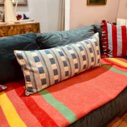Large Christopher Farr Cloth Piped Lumbar Cushions in Lost & Found - thumbnail 3