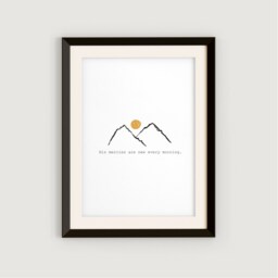 His Mercies Sunrise Print Lamentations Bible Verse, Christian Wall Art - thumbnail 2