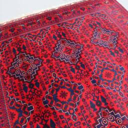 7x10 Large Tribal Rug - Afghan Hand Knotted Veg Dyes Wool Area Turkmen Zir Khaki Old Style Geometric Bukhara Rug Oriental Red Carpet - thumbnail 3