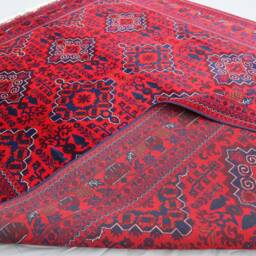 7x10 Large Tribal Rug - Afghan Hand Knotted Veg Dyes Wool Area Turkmen Zir Khaki Old Style Geometric Bukhara Rug Oriental Red Carpet - thumbnail 4