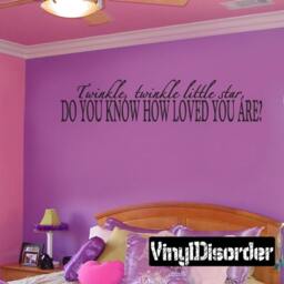 Twinkle Twinkle Little Star, Do You Know How Loved Are - Vinyl Wall Decal Quotes Sticker Ct020Twinkleviiet - thumbnail 1