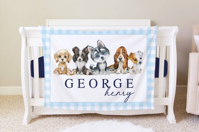 Personalized Dog Blanket, Birthday Gift For Kids, Puppy Blanket Personalized, Custom Kids Gift, Theme Toddler Or Baby - image 1