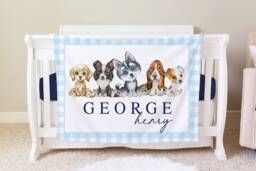 Personalized Dog Blanket, Birthday Gift For Kids, Puppy Blanket Personalized, Custom Kids Gift, Theme Toddler Or Baby - thumbnail 1
