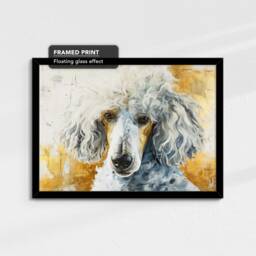 Poodle Gold Style Abstract Dog Oil Painting Framed Poster Print Or Canvas Wall Decor Art Bedroom Home Interior Gift For Pet Lover - thumbnail 2