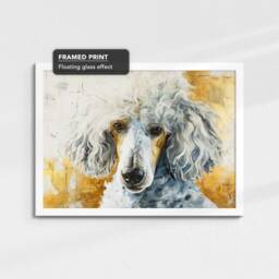 Poodle Gold Style Abstract Dog Oil Painting Framed Poster Print Or Canvas Wall Decor Art Bedroom Home Interior Gift For Pet Lover - thumbnail 3