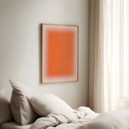 Happy Orange Gradient Art Print, Light Pink Glow Aura Poster, Spiritual Abstract Colorful Wall Art, Energy Poster - thumbnail 3