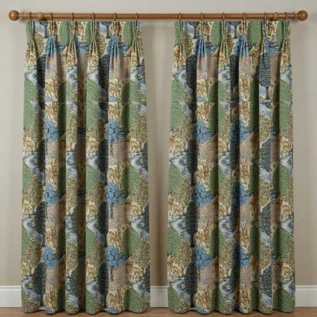 Custom Made William Morris The Brook Natural Blackout/Lining Curtains Pinch /Triple Pleat - image 1