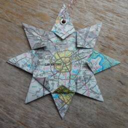 San Antonio, Origami Map Ornament Home Decor, Wall Art, Road Map, Vacation, Christmas, Holiday, Birthday, Wedding, Graduation, Moving, Gift - thumbnail 3