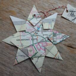 San Antonio, Origami Map Ornament Home Decor, Wall Art, Road Map, Vacation, Christmas, Holiday, Birthday, Wedding, Graduation, Moving, Gift - thumbnail 2