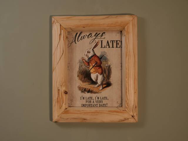 Alice in Wonderland - Always Late Small Framed Metal Picture - image 1