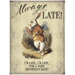 Alice in Wonderland - Always Late Small Framed Metal Picture - thumbnail 2