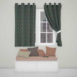 Detailed Octopus Illustration Seamless Pattern Dark Ocean Theme Readymade Eyelet Ring Top Thermal 100% Blackout Curtains - thumbnail 1