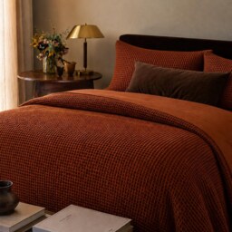 Cinnamon Waffle 100% Cotton Duvet Cover Set - thumbnail 2